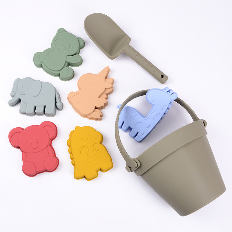 Toy de silicona de playa de costura al por mayor Padre-Hojo Interactivo Arena Davping Plaus Play Water Herramienta